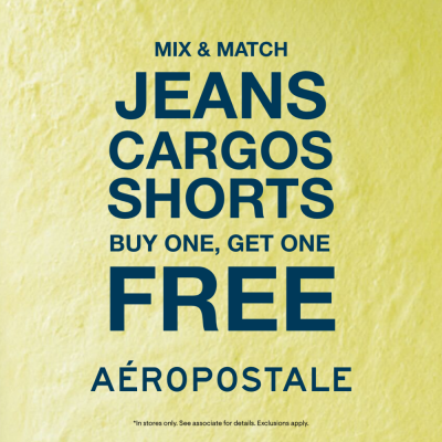Aeropostale Campaign 187 Mix and Match Jeans Cargos and Shorts Buy One Get One Free EN 1000x1000 1