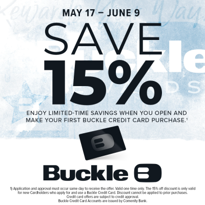 Buckle Campaign 188 Save 15 from May 17 – June 9 2024 EN 1000x1000 1